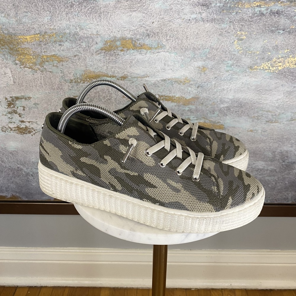 Madden NYC Shoes Womens Size 10 Wide Green Camo Platform Lace Up Casual Sneakers